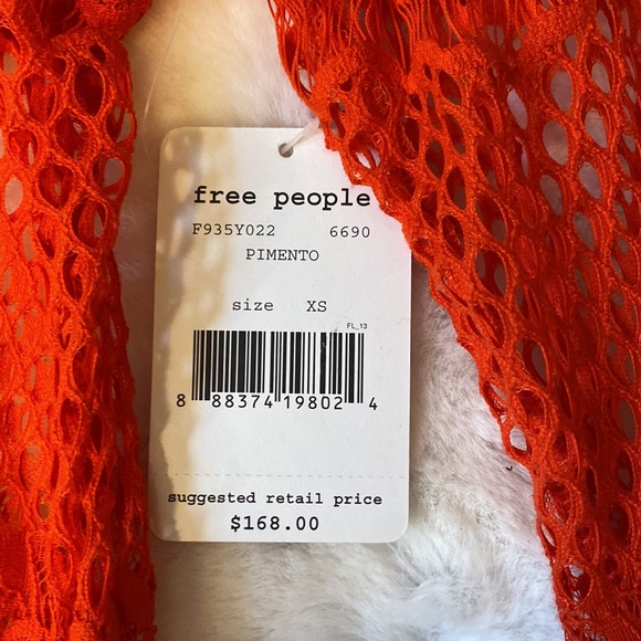 NWT Free People Pimento Red XS Lace Midi Dress - Picture 12 of 12